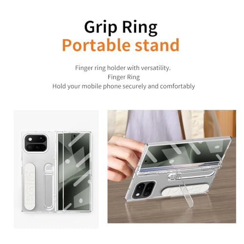 Coque Pixel 11 Pro Fold transparente avec charnière et support