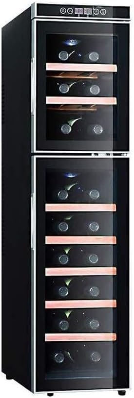 Dual-Zone Wine Cabinet, Built-in or Freestanding, Touch Control, Double-Layer Tempered Glass, Low Noise & Vibration, 44.6°F-64°F Cooling Range