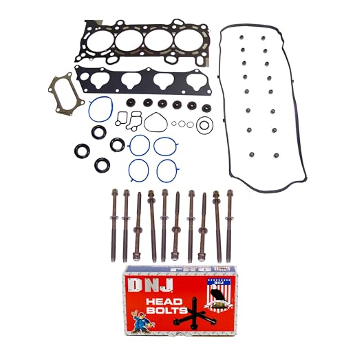 Image of DNJ HGB242 Engine Cylinder Head Gasket Set with Head Bolt Kit, Complete Repair Set for 2008-2015 Acura, Honda Accord, Civic, CR-V 2.4L L4 16V DOHC 2354cc