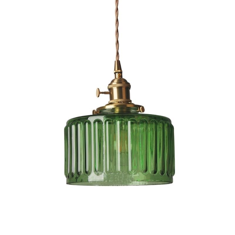 Suspension verre vert ou ambre pour un éclairage de chambre doux - 4