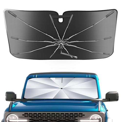 [Upgrade] Portable for Ford Bronco 2021-2025 Windshield Sunshade[Military-Grade Sturdy] with Carry...