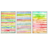 3 Piece Framed Canvas Wall Art Color Block Colorful Canvas Prints Home Artwork Decoration for Living Room,Bedroom - 16