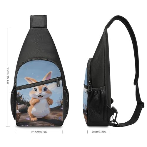 Morrales de Senderismo Sling Bag Cartoon Rabbit miniatura 2