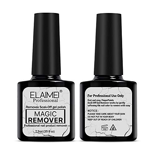 ELAIMEI Lot de 2 dissolvants magiques professionnels pour vernis à ongles gel soak-off en 2 à 8 minutes, facile et rapide, ne blesse pas vos ongles, pas de meulage et indolore, pour enlever les ongles
