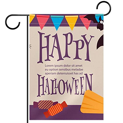 Drapeau de bienvenue Halloween avec design double face pour décoration de jardin