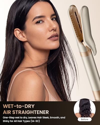 Image of MESCOMB 6 in 1 Wet to Dry Air Straightener & Blow Dryer, 1500W Hot Air Styler Wrap, Fast Drying Blowout Brush with Negative Ion Care for Smoothing, Curling, Volumizing and Frizz Control