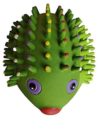 RvPaws Latex Interactive Training Fetch and Play Squeaky Bouncing and Floating Hedgehog Chew Toy for Puppies and Dogs