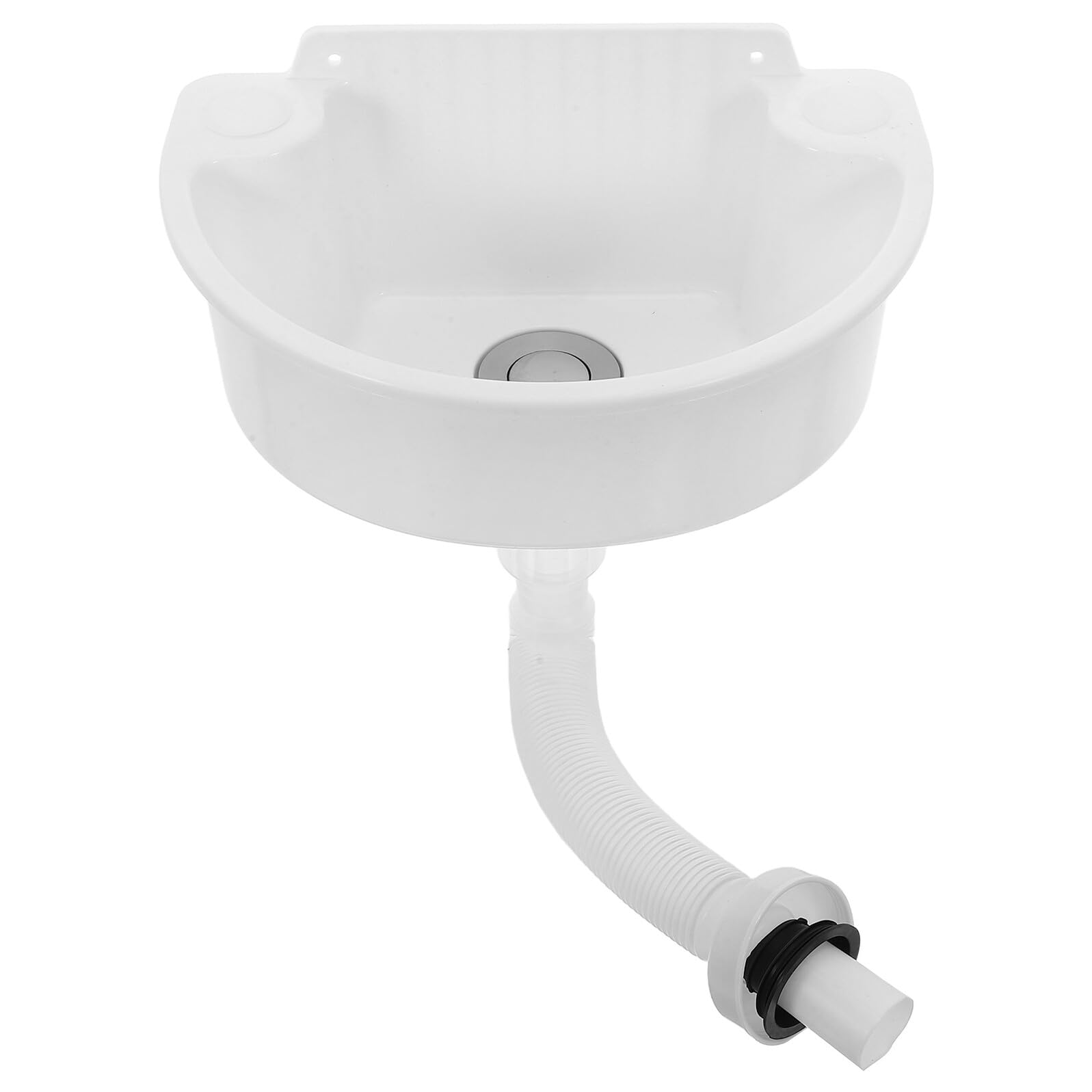 Mini Lavabo in Plastica Bianco da Parete senza Fori, Salvaspazio e Versatile ad Angolo per Bagno, Lavanderia e Giardino
