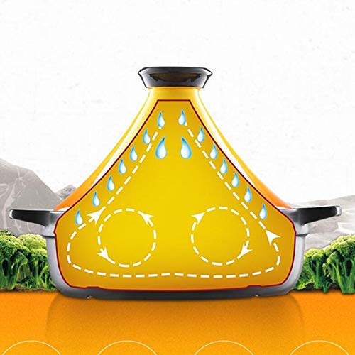 Tagines Ceramic, Original Moroccan Hand Made 100% Lead Free Safe Glazed,Yellow #TOP1