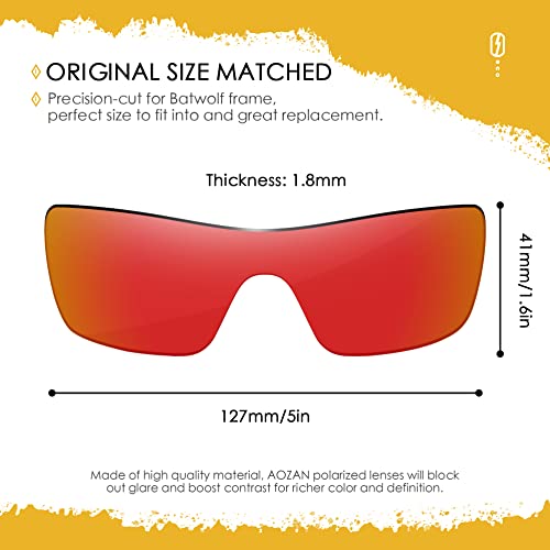 Image of ANSI Z87.1 Replacement Lenses for Oakley Batwolf OO9101 Sunglasses