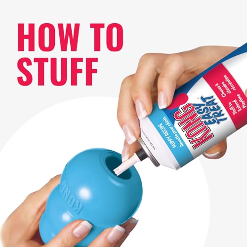 KONG Puppy - Natural Teething Rubber Chew Toy for Dogs - Stuffable Dog Toy for Extended Playtime - Chew & Fetch Toy for Puppies - for Medium Puppies - Blue