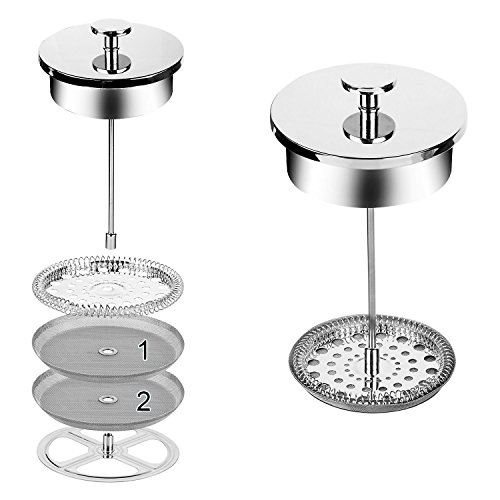 D&A FF001 French Coffee Press Replacement Filter - 4.6 Inch Universal 12-Cup (1500Ml) Reusable Stainless Steel Metal Filter Mesh thumb #5