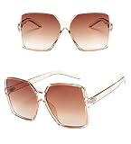 No Name Ltd Oversized Sunglasses Women/Womens Square Frame Sun Glasses/Big Celeb Designer Styling Retro Vintage Festival Ibiza 2026 (Champange Gold)