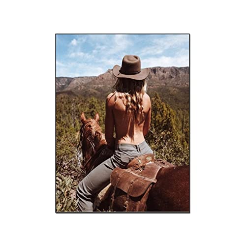 Vintage Posters Western Country Art Cowgirl Oil Painting Art Posters Wall Decoration Posters & Prints Wallpaper Bedroom Decoration Wall Art 24X32Inch(60X80Cm) #TOP4