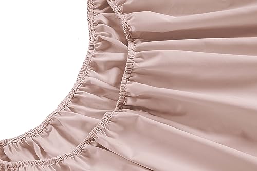Image of LANE LINEN King Size Bed Sheets - 450 Thread Count Long-Staple 100% Cotton, Ultra Soft & Breathable Sheets for Hotel Quality Luxury, Durable Sheets for Everyday Use, 15 inch Deep Pocket - Sepia Rose