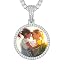 0171 Silver round pendant with tennis chain]