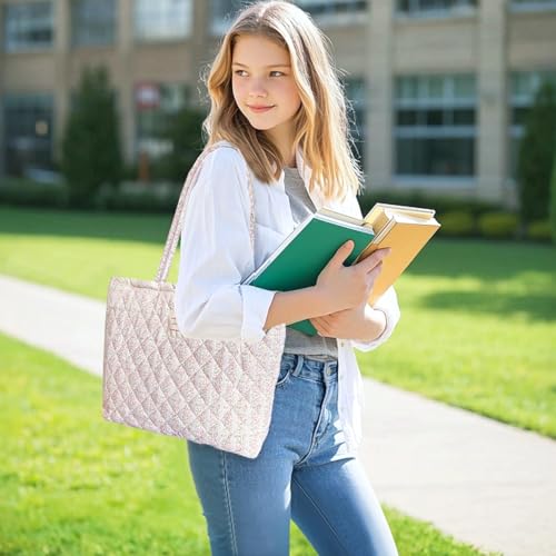 Image of Sunwel Fashion Top Zipper Floral Quilted Bag Small Tote Bag for Women