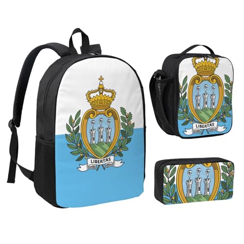 Sac à dos 3 pièces Saint-Marin pour organiser repas et stylos - 2