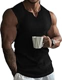 ChahuerOu Chaleco Deportivo Fintness Para Hombre Moda De Verano Chaleco Con Cuello En V De Color Sólido De Secado Rápido M