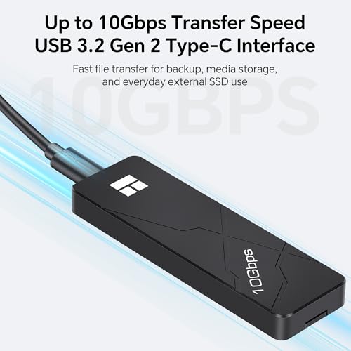 Image of TR HR-EB110 AC M.2 NVMe SSD Enclosure, 10Gbps USB-C Aluminum Case | Fits 2230-2280 M.2 NVMe SSDs and includes USB-C /USB-A cables for backups, file transfers, and external storage
