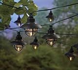 Deck Impressions Solar Black Integrated LED Festive Nautical String Light, 20-Lights