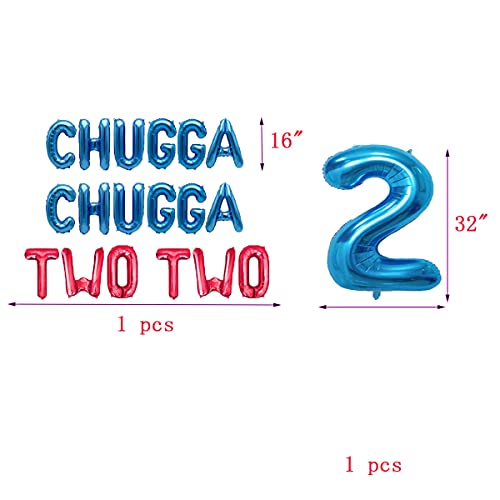 Chugga Chugga Two Two Train Themed 2nd Birthday Balloons - Train Birthday Party Decorations for Toddler Boys by BEOXAGAR - Image 2