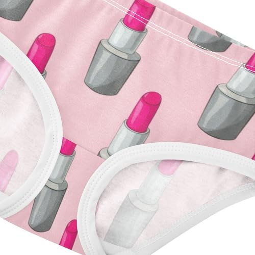 Cotton Toddler Underwear Floral Lipsticks Grey Soft Pink Panties for Girl Pattern Kids Briefs Undies 2t4