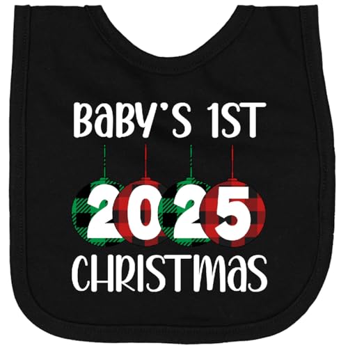 inktastic 2025 Babys 1st Christmas Newborn Bib