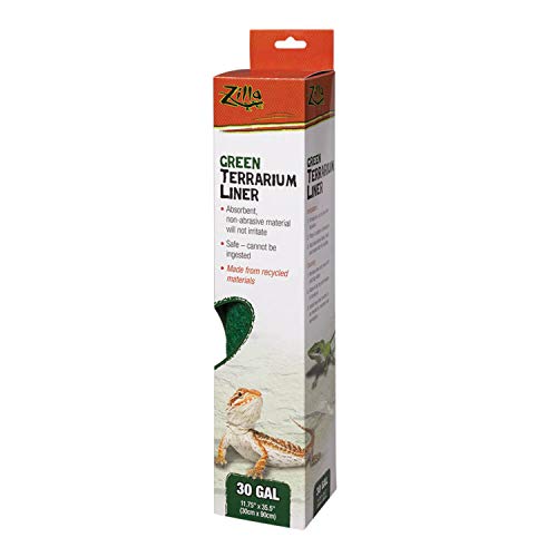 Zilla Reptile Terrarium Floor Liners Green 30/38/45 Gallon, 11.75" X 35.5" #TOP2