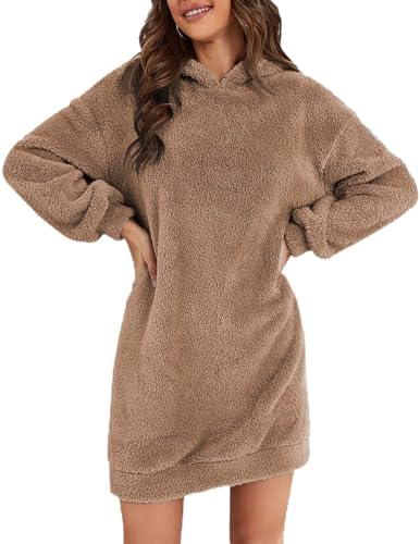 JENJON Damen Lange Hoodie mit Kapuze Langarm...
