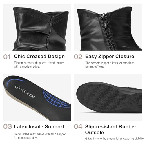 Women's Ankle Boots Flat Booties Casual Short Boots Comfortable Walking Boots for Women2