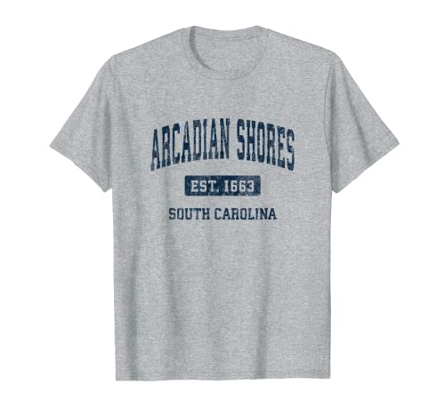 Arcadian Shores South Carolina SC Vintage Athletic Sports De T-Shirt