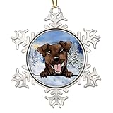 WoGuangis Black Mouth Cur Ornament for Christmas Tree Watercolor Peeking Dog Mom Pet Christmas Stocking Filling Gift Dog Lover Gift Pet Xmas Tree Ornament for Friend