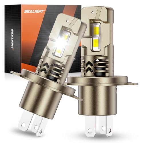 Image of SEALIGHT H4 /9003 /HB2 LED Bulbs Super Bright, 50,000LM 6500K White H4 Halogen Raplacement Fog Lights, Canbus Ready Direct Fit, Plug-N-Play, Pack of 2