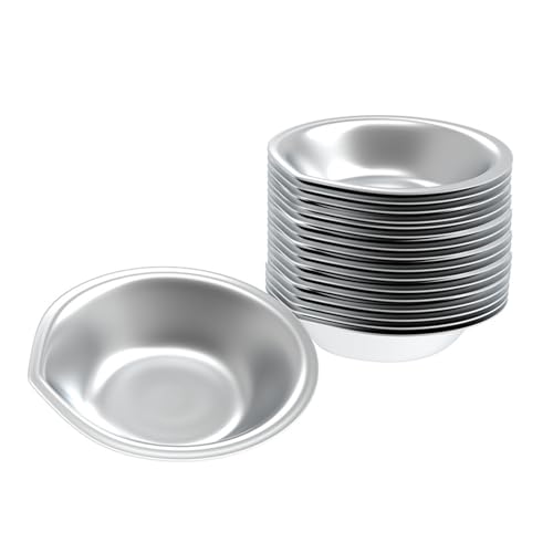 LZbeove 12 PCS Pigment Mixing Cups for DIY Art Craft Stainless Steel Painting Color Palette 2 inch Painting Trays with Mouth for DIY Art Craft, Airbrush Model Paints