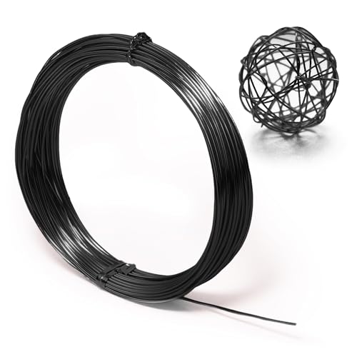 Image of Aluminum Craft Wire, 33 Feet Bendable for Jewelry Making, Sculpting, Floral, Wreath, Crafting, Wire Wrapping, Beading Wire, Christmas Ornaments (Black, 14 Gauge)