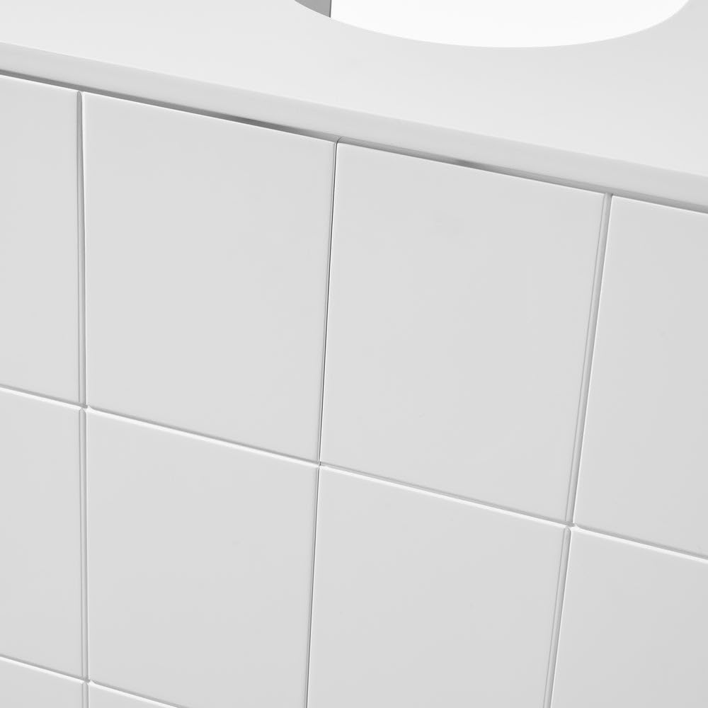 LOLAhome - Mueble bajo Lavabo pie de Tablero Laminado Blanco 56x30x60 cm. Diseño de Puertas a Cuadros. Incluye Estante Regulable en Altura Que aprovecha el Espacio en baños de tamaño reducido
