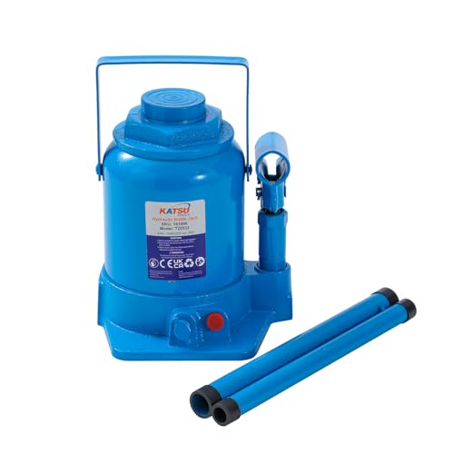 KATSU Tools Gato hidráulico Botella Perfil bajo Compacto 32 T – Elevador Pesado para reparación y Mantenimiento de vehículos