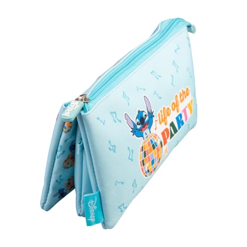 Grupo Erik 3 Compartment Pencil Case - Disney Stitch Stationery | School Pencil Case, Cute Makeup Bag, Back to School Supplies, Office Stationery Supplies | Stitch Gifts
