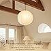 Nogy Paper Lantern Lamp Japanese Style Pendant Light - Off White Rice Hanging Paper Lamp Shade with Cord (Plug in (15ft), 23.5 in)