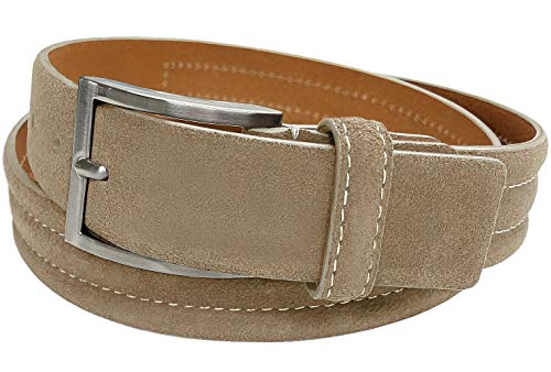 Men's Belt Suede Full Leather Belt Casual Dress Leather Belt 1-3/8