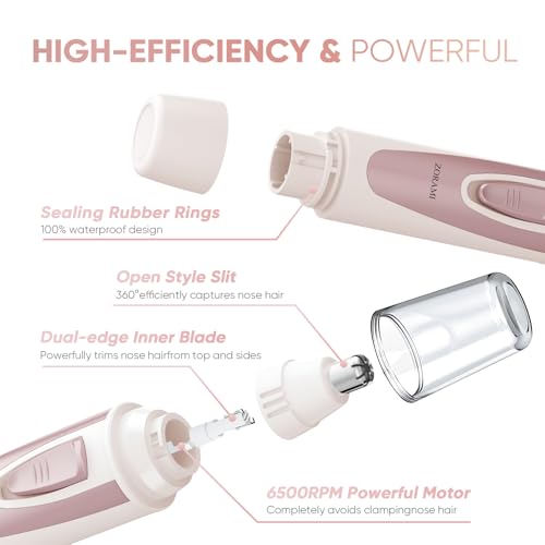 Image of Ear and Nose Hair Trimmer Clipper - 2026 Professional Painless Eyebrow & Facial Hair Trimmer for Men Women, Battery-Operated Trimmer with IPX7 Waterproof, Dual Edge Blades for Easy Cleansing Blue