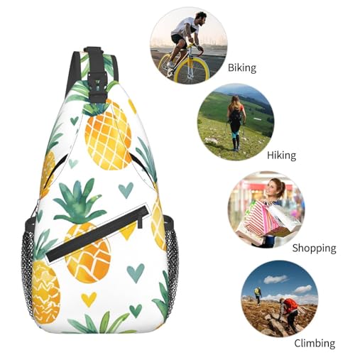 Mochila bandolera Watercolor Pineapple unisex ligera para viaje miniatura 6