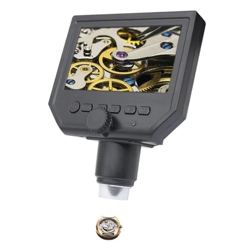 Microscope 600X HD Microscope 4.3-Inch LCD Display Electronic Digital Microscope with Stand LED Illumination(Without Bracket)