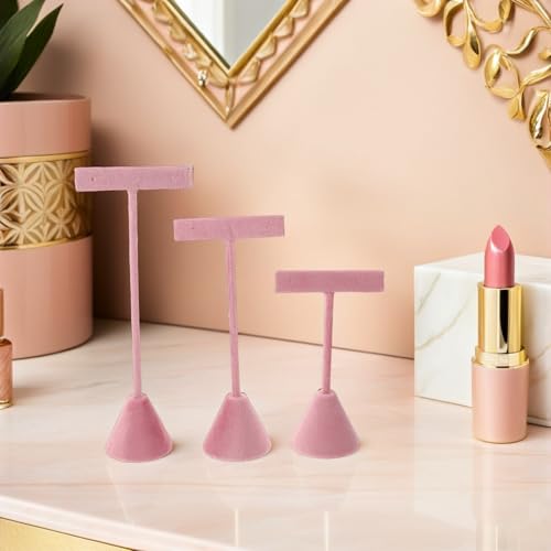SAFIGLE Earring Display Stand Organizer Lightweight Metal and Plush Fabric with Tiered High, Medium, and Low Heights 3pcs Jewelry Holder for Bracelets and Ear Studs for Tradeshow - Image 7
