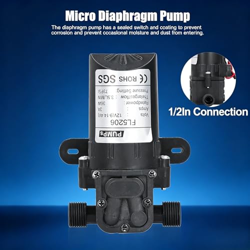 Bomba de diafragma 12V ideal para el riego eficiente y caravanas 6
