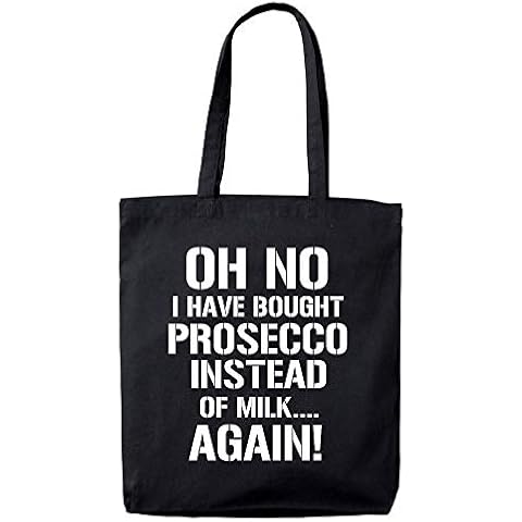 Lolmugs Oh No I've Bought Prosecco Again 100% Cotton 38x42cm Tote Bag, Secret Santa Gift, Stocking Fillers for Her Friend Wife Women Cover