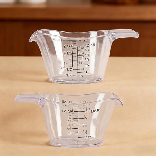Pack de 4 vasos medidores pequeños 60 ml de resina miniatura 3