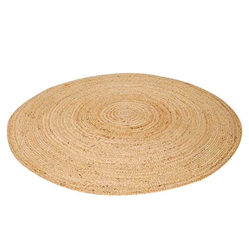 Casa Moro Jute Teppich Tamani Natur Ø 120 cm rund beige braun | Teppich-Läufer im Boho-Chic aus...