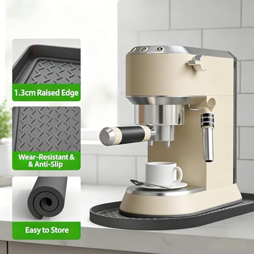 IYYI Silikon Kaffeemaschinen-Matte 40,3x20,4cm, rutschfeste hitzebeständige Auffangschale für Espressomaschinen… – Ansicht 2